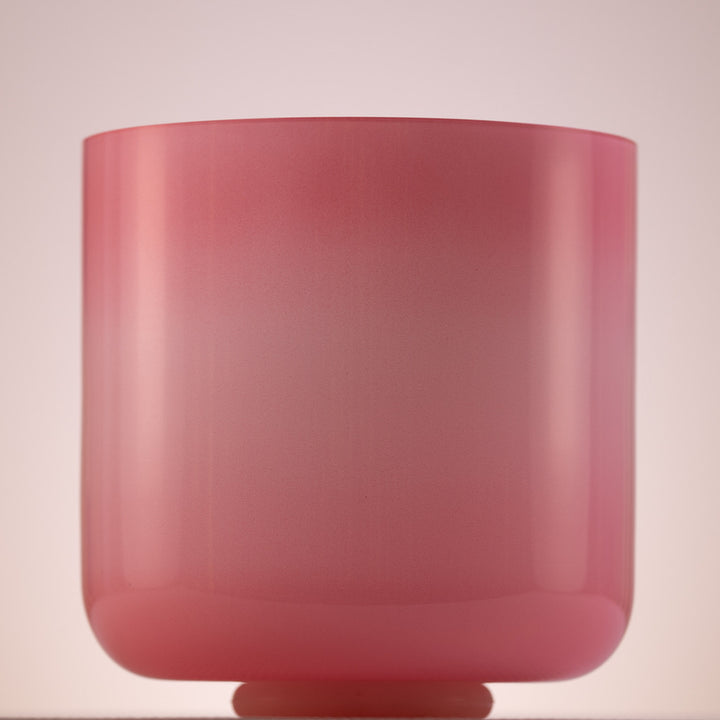 Light pink crystal bowl for sound baths