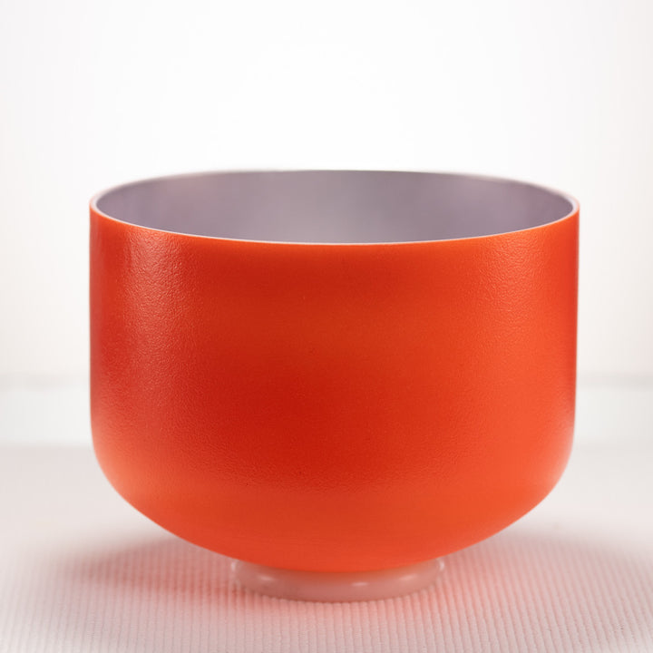 10" C#+5 Setting Sun Crystal Singing Bowl, Silver inside