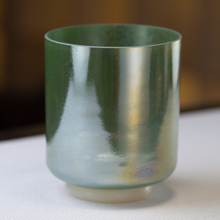 7" F-35 Malachite Palladium with Palladium inside Crystal Singing Bowl, Crystal Tones™