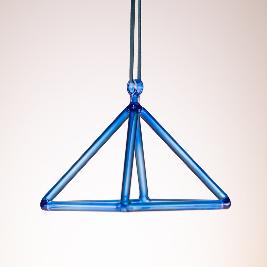 5.75" Sapphire Spirit Crystal Singing Pyramid