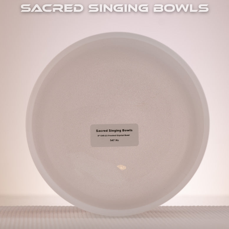 8" C#-23 Frosted Crystal Singing Bowl, Sacred Singing Bowls