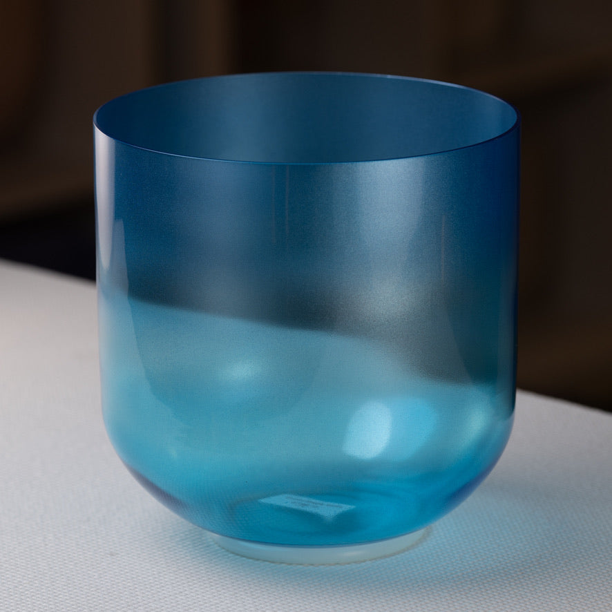 9" D#-13 Blue Fluorite Color Crystal Singing Bowl, Sacred Singing Bowls