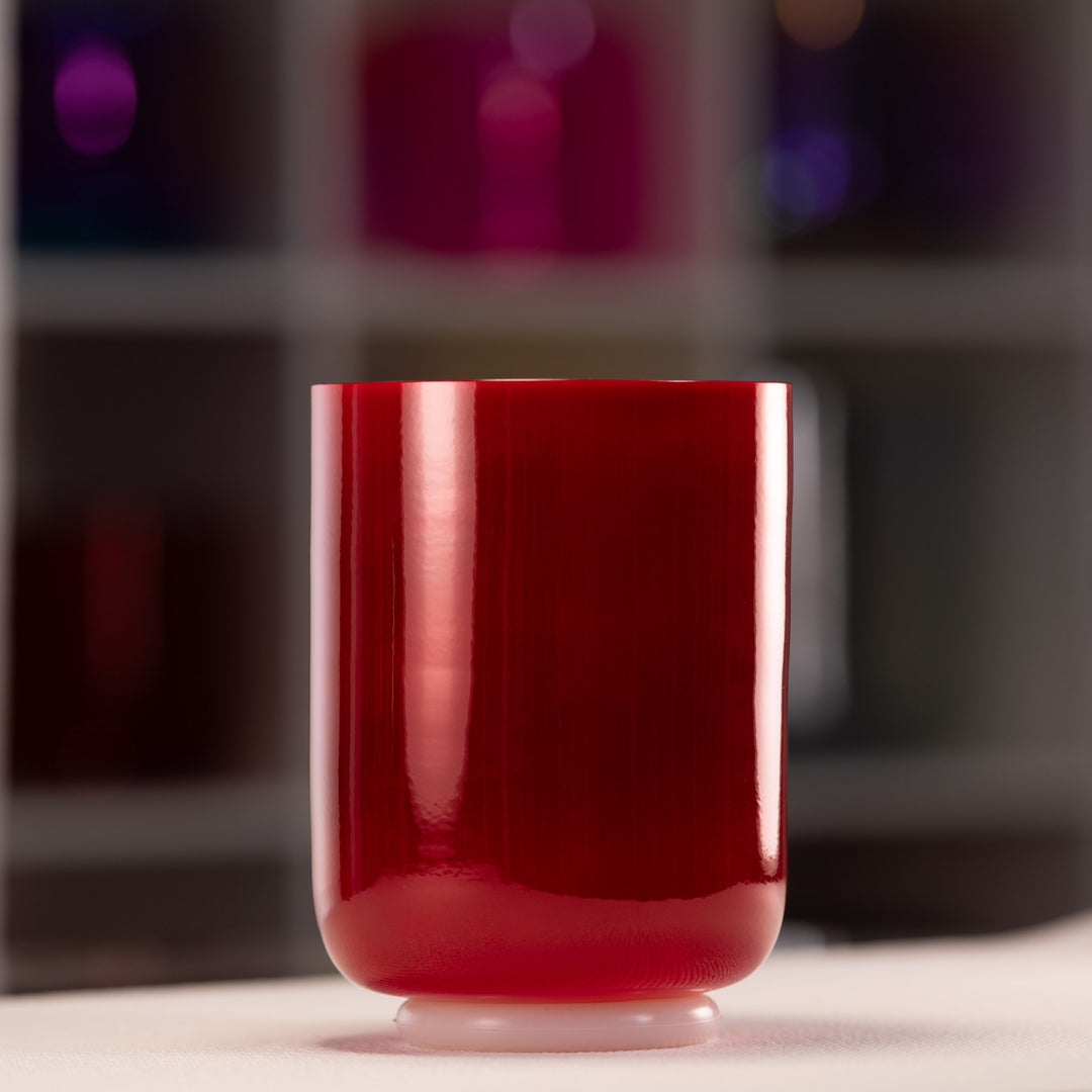 6.25" D#-10 Crimson Dawn Crystal Singing Bowl, Perfect Pitch