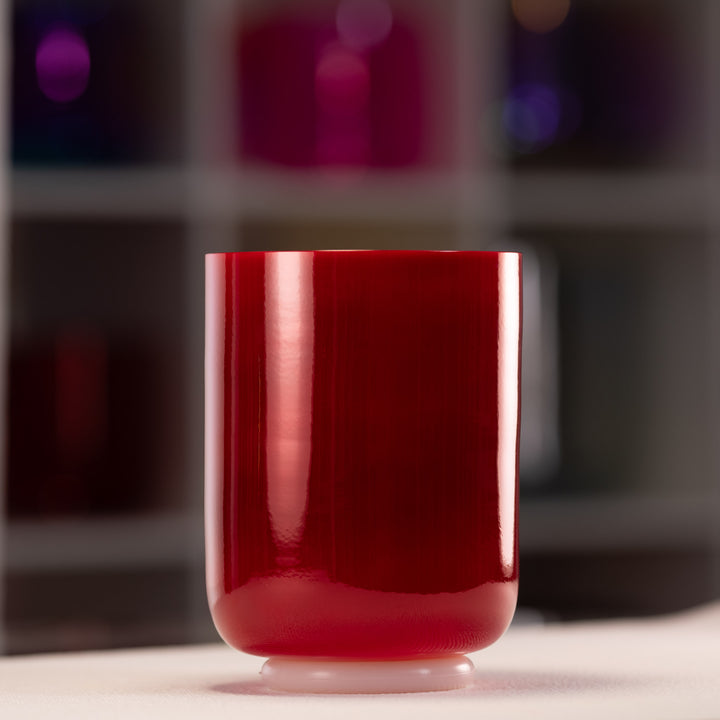 6.25" D#-10 Crimson Dawn Crystal Singing Bowl, Perfect Pitch