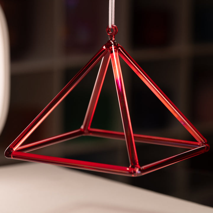 11" Ruby Ray Crystal Singing Pyramid