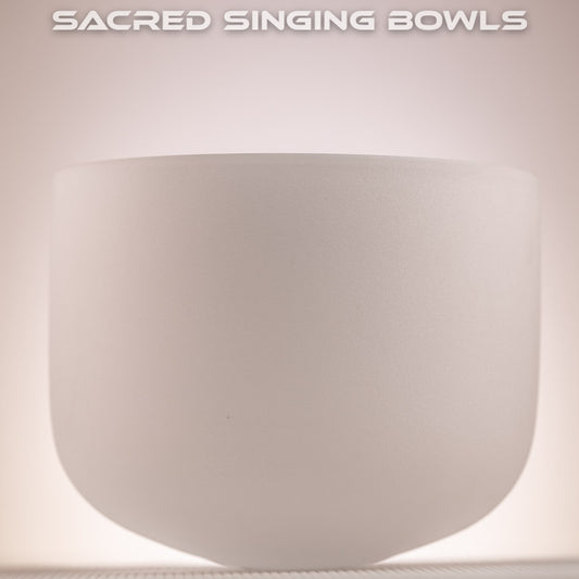 10" E-14 Frosted Crystal Singing Bowl, Sacred Singing Bowls