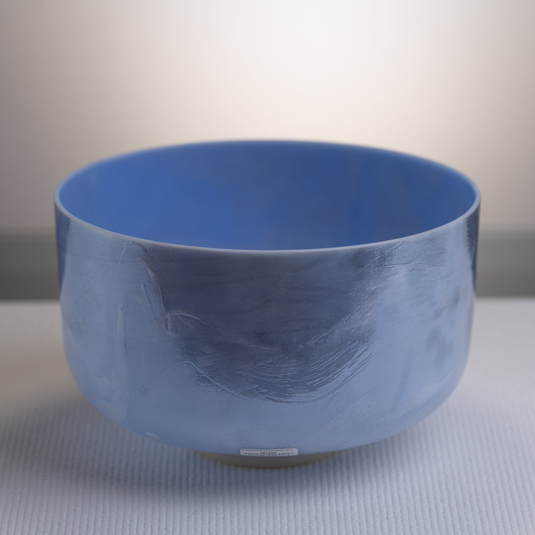 12" E+30 Larimar & White Light Gold Crystal Singing Bowl, Crystal Tones™