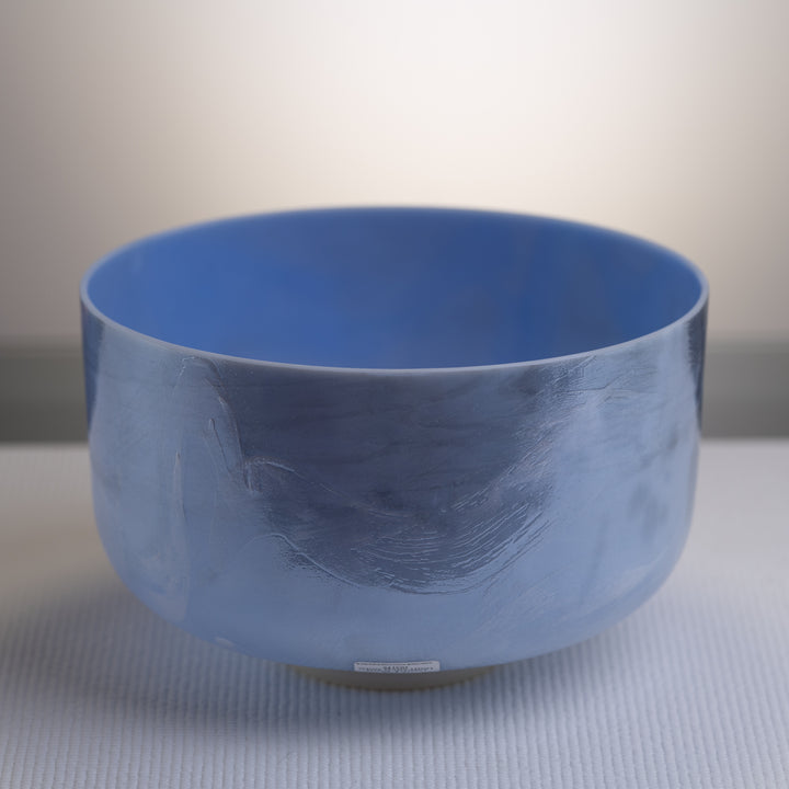 12" E+30 Larimar & White Light Gold Crystal Singing Bowl, Crystal Tones™