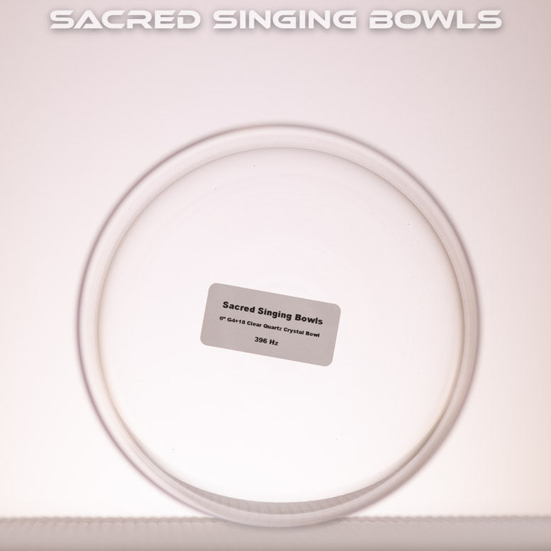 6" G+18 Clear Quartz Crystal Singing Bowl, Sacred Singing Bowls