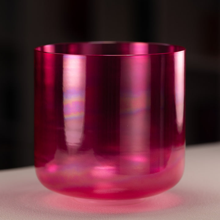 9" G#+4 Pink Lotus Crystal Singing Bowl, Perfect Pitch
