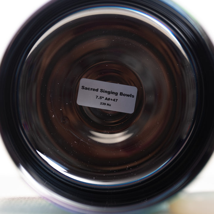 7.5" A#+47 Celestial Rainbow Crystal Singing Bowl, Binaural