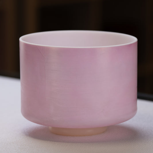 9" E-15 Pink Ocean Gold Crystal Singing Bowl, Crystal Tones™