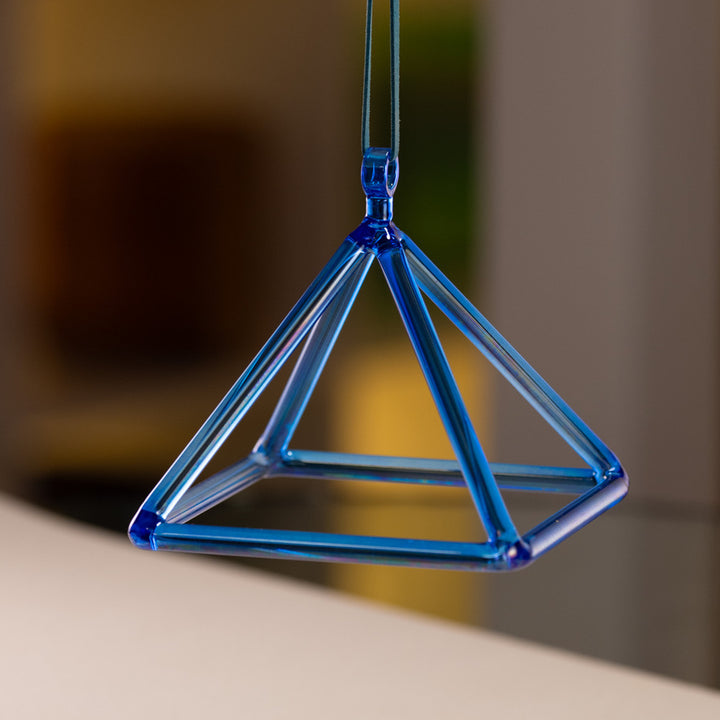 5.75" Sapphire Spirit Crystal Singing Pyramid