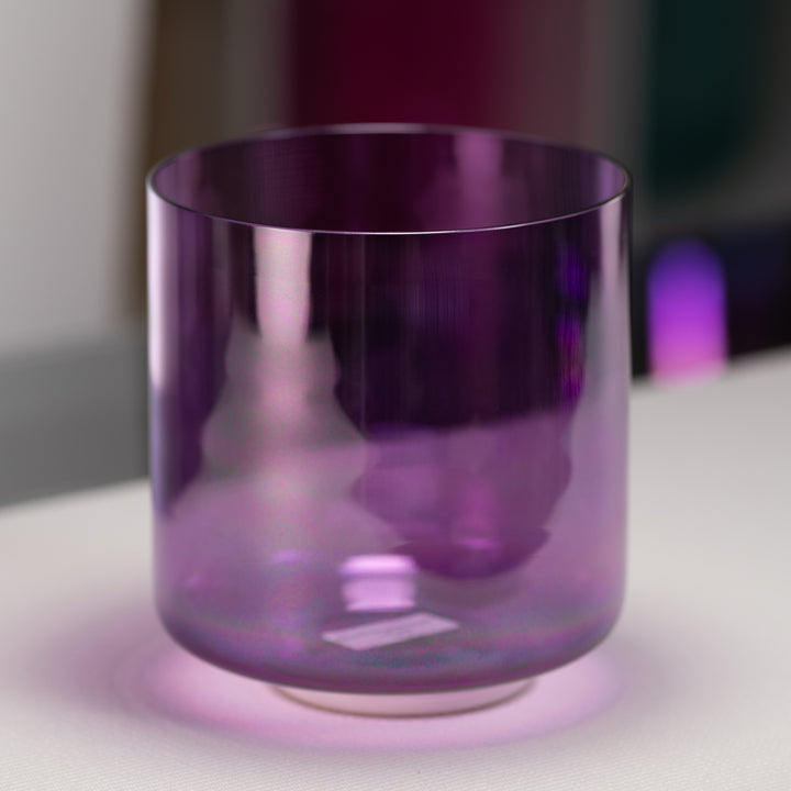 7.5" B+6 Lavender Lotus Crystal Singing Bowl, Perfect Pitch
