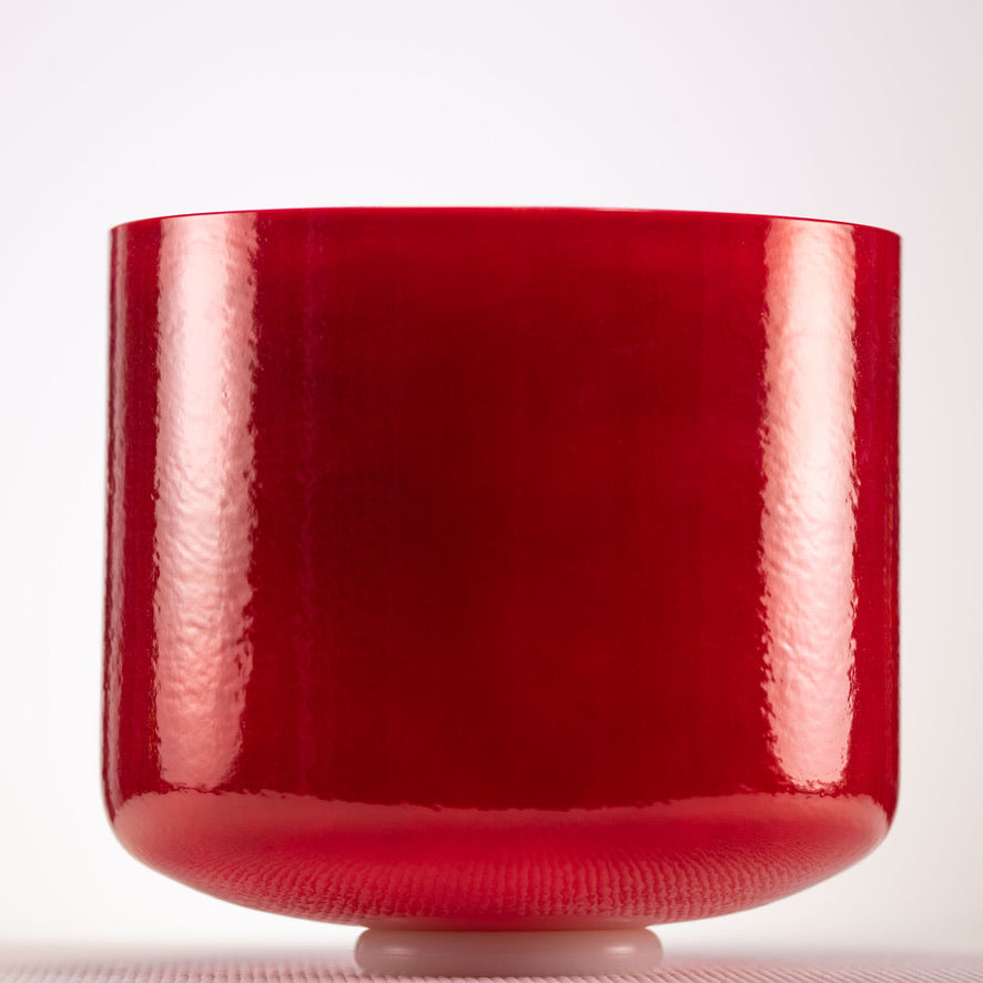 11" A#-5 Crimson Dawn Crystal Singing Bowl, Perfect Pitch