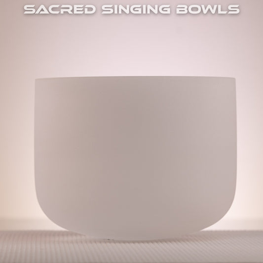 8" A+16 Frosted Crystal Singing Bowl, Sacred Singing Bowls