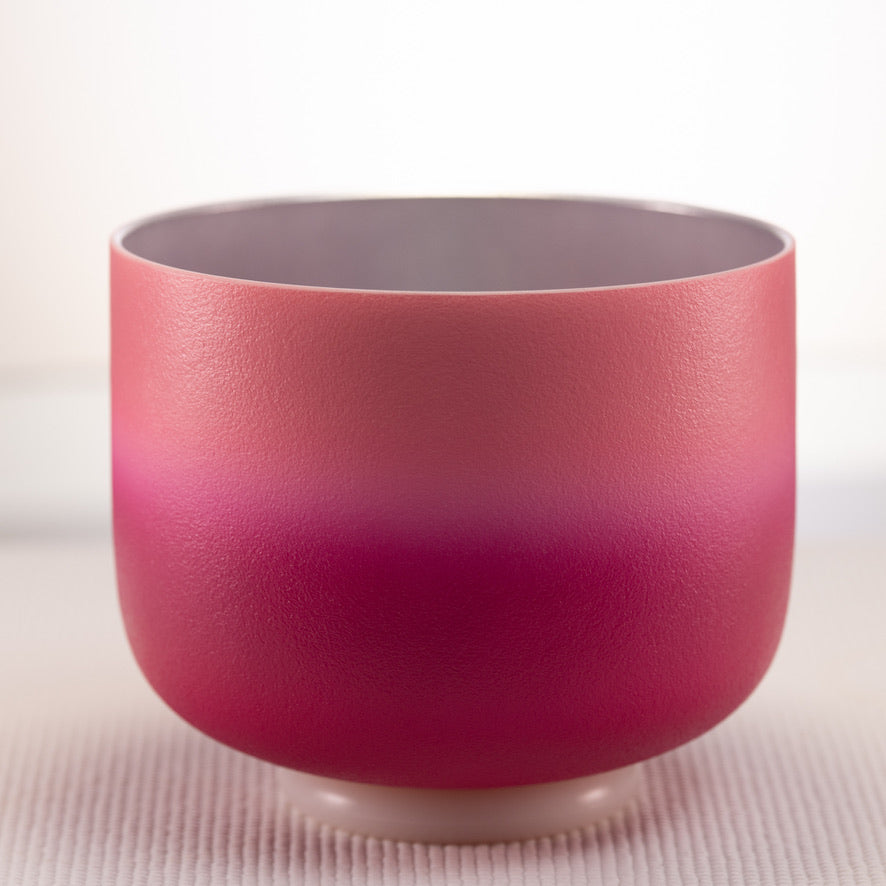 8" F+4 Frosted Rosebud Crystal Singing Bowl