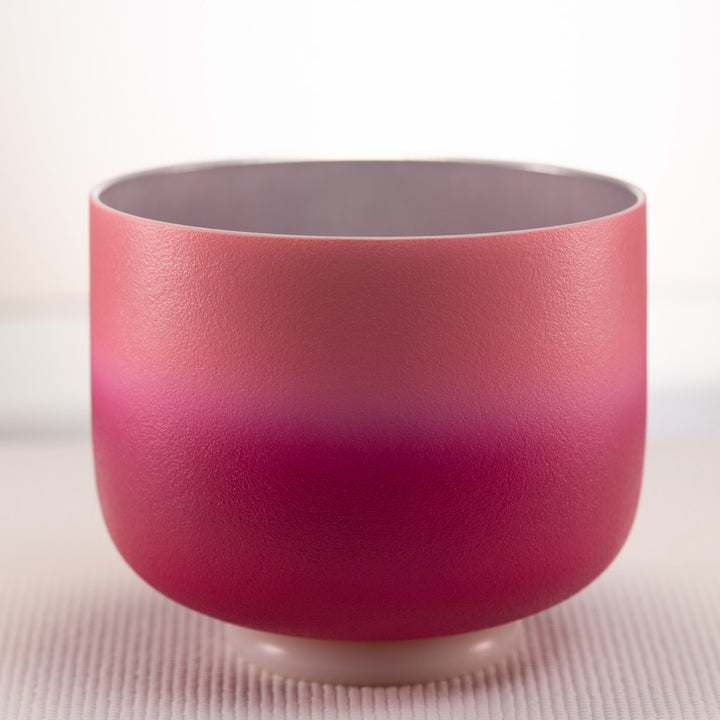 8" F+4 Frosted Rosebud Crystal Singing Bowl
