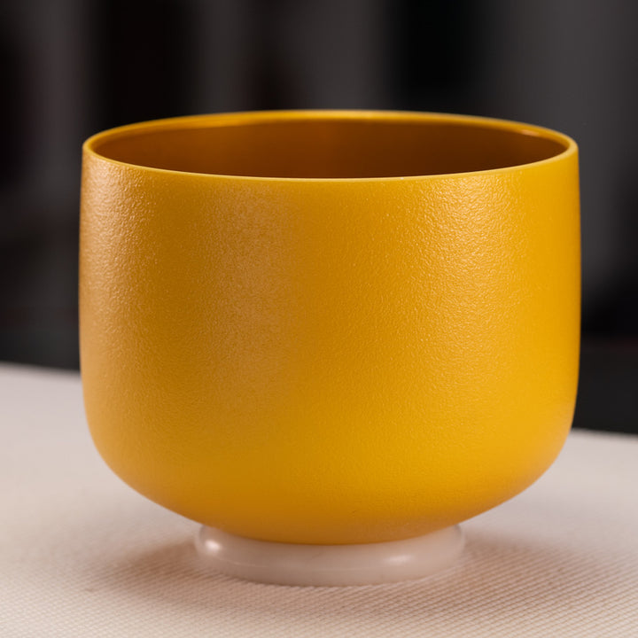 7.75" G#+5 Frosted Honeycomb Crystal Singing Bowl
