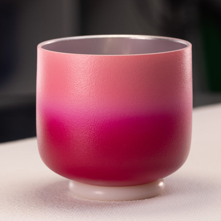 7" B-27 Frosted Rosebud Crystal Singing Bowl
