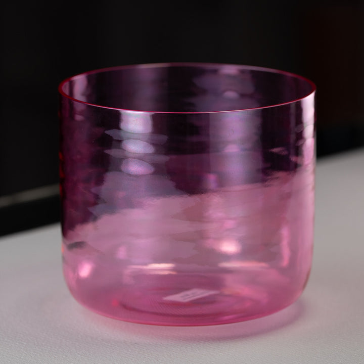 8.5" A#+25 Pink Lotus Crystal Singing Bowl