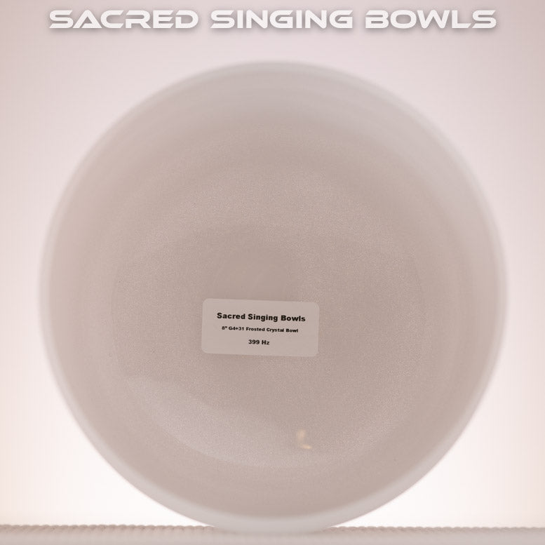 8" G+31 Frosted Crystal Singing Bowl, Sacred Singing Bowls