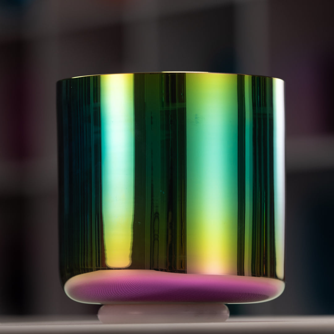 7.5" A#+47 Celestial Rainbow Crystal Singing Bowl, Binaural