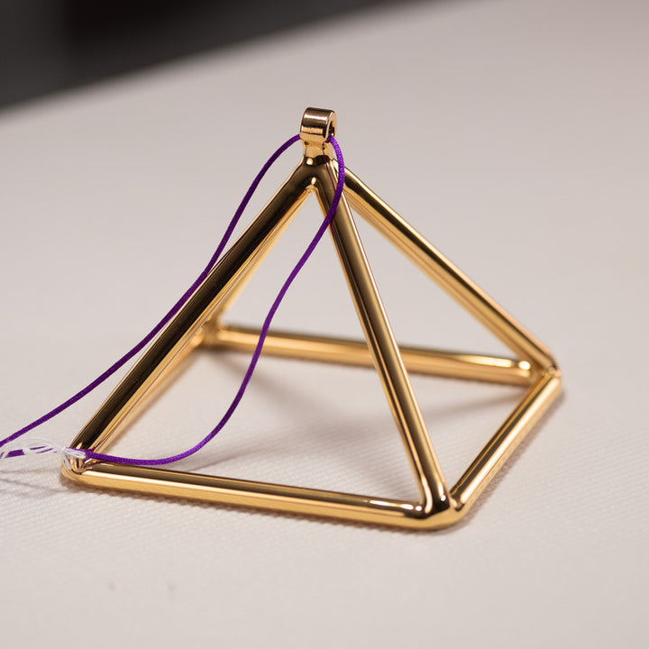 6" D#+13 24k Gold Crystal Pyramid