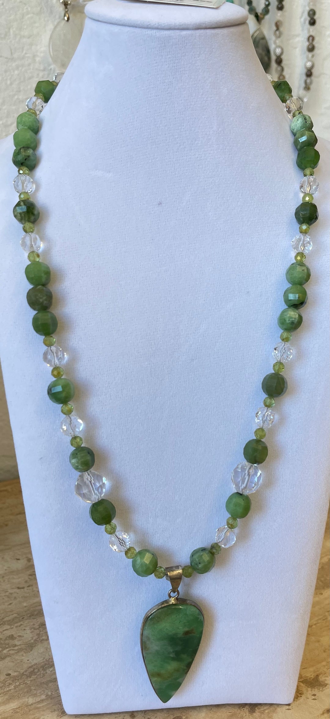 Faceted Chrysoprase Necklace made by Tara Kaur