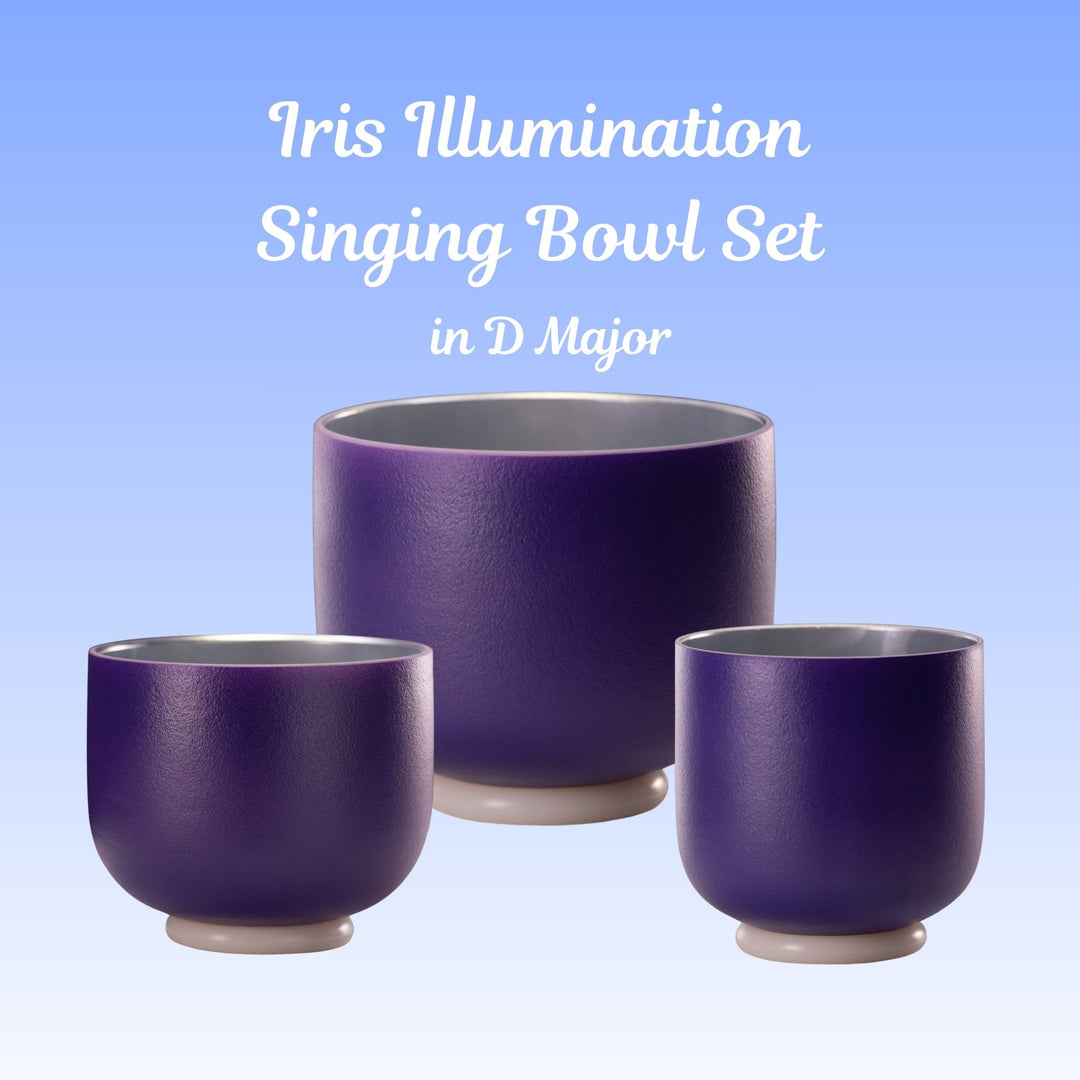 Frosted Iris Illumination Sound Healing Set from Bowls of Sound