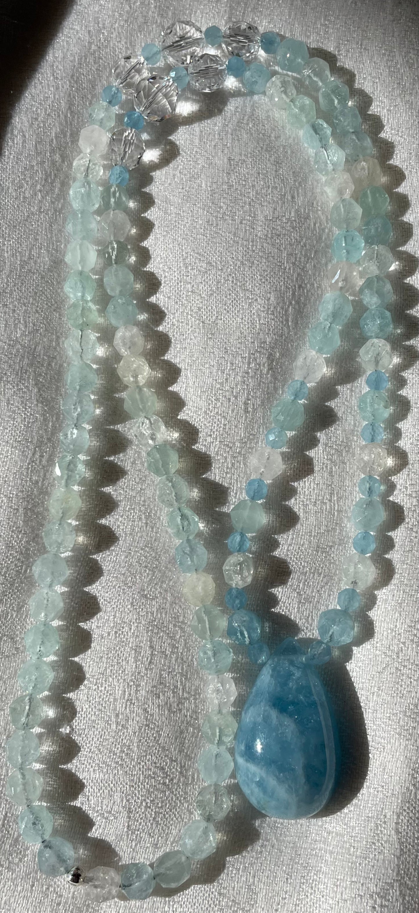 AAA Faceted Aquamarine Mala