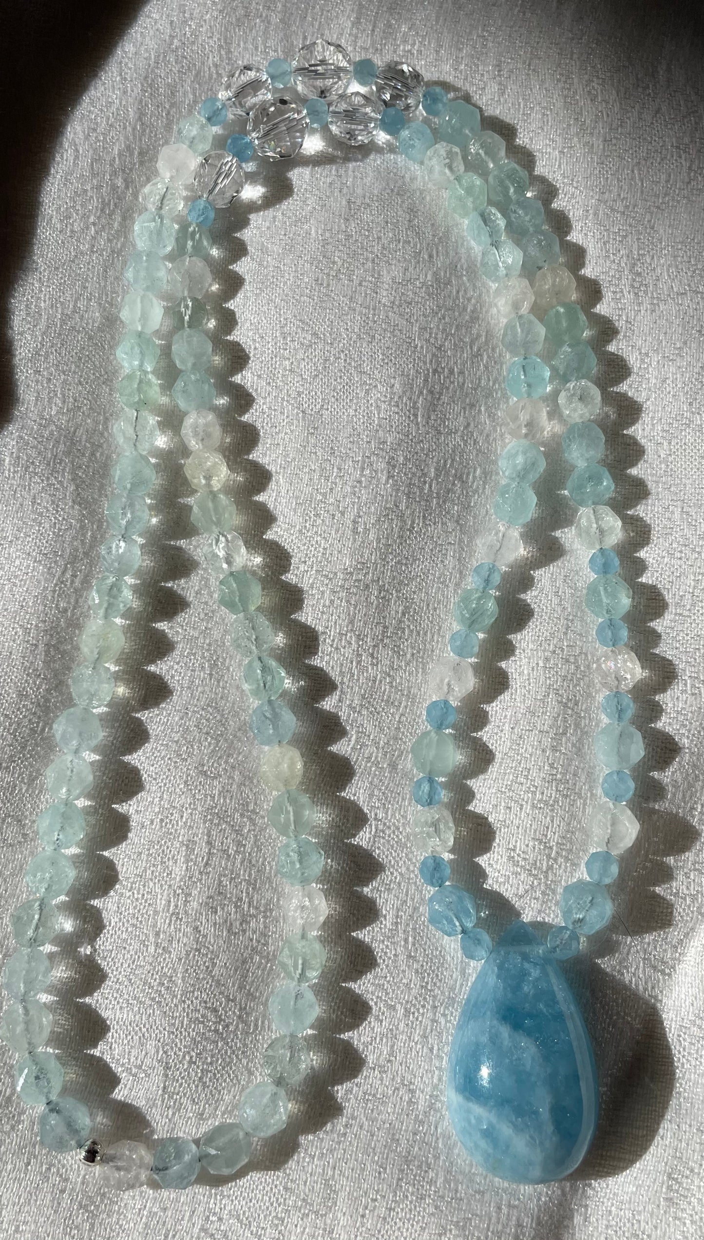 AAA Faceted Aquamarine Mala