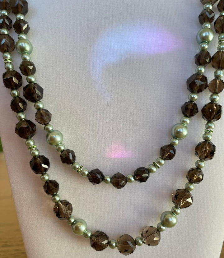 Gemstone necklace close up 