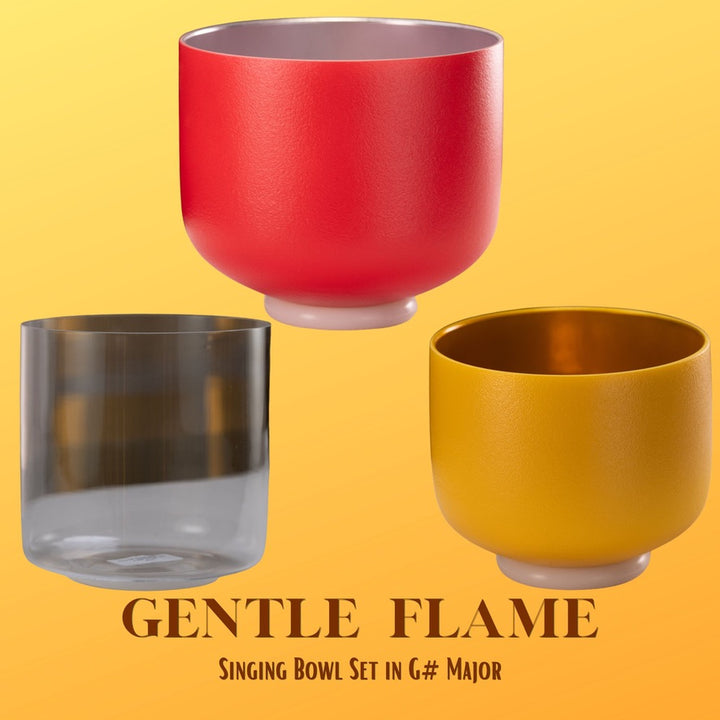 Gentle Flame Crystal Singing Bowl set from Bowls of Sound