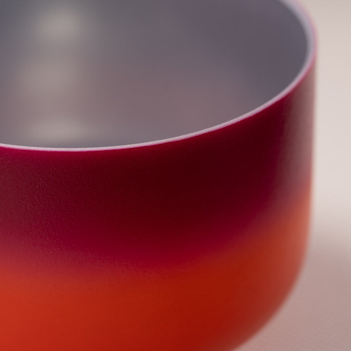 10" E-24 Frosted Harmonic Sunrise Crystal Singing Bowl, Silver inside