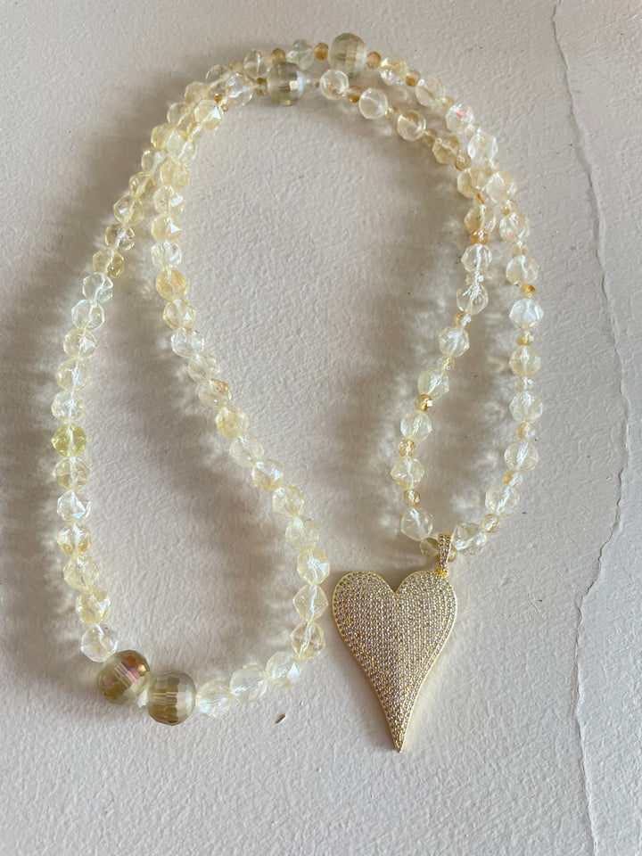 Faceted Citrine Mala, Short Style