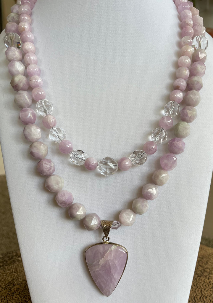 Kunzite necklace with Kunzite pendant made by Tara Kaur