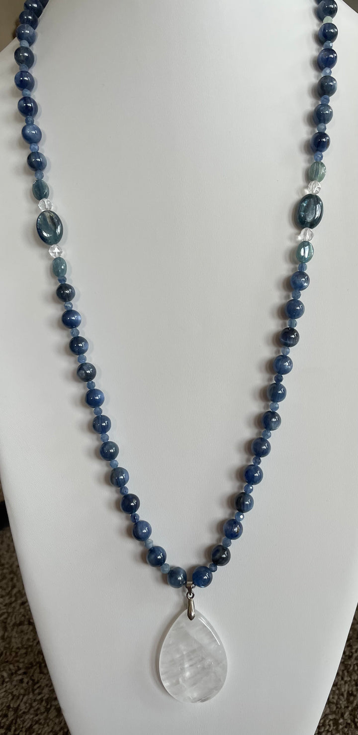 Smooth bead Kyanite mala