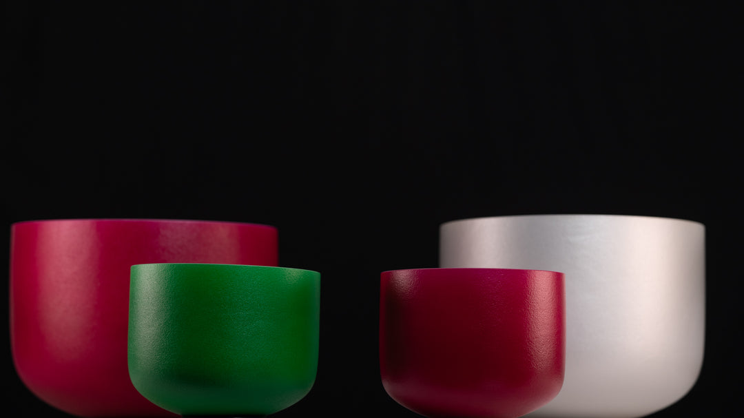 Moonlight Garden: Frosted Singing Bowl Set in F Major