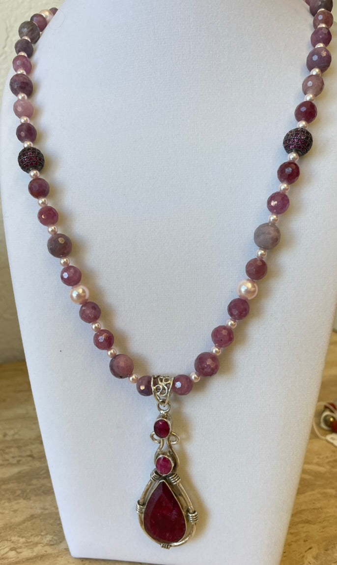 Natural Ruby necklace made by Tara Kaur