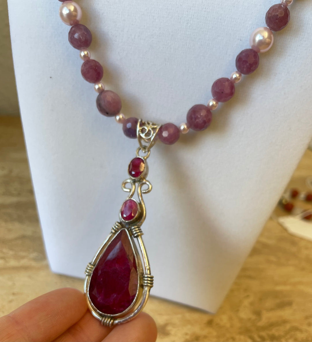 Natural Ruby necklace made by Tara Kaur