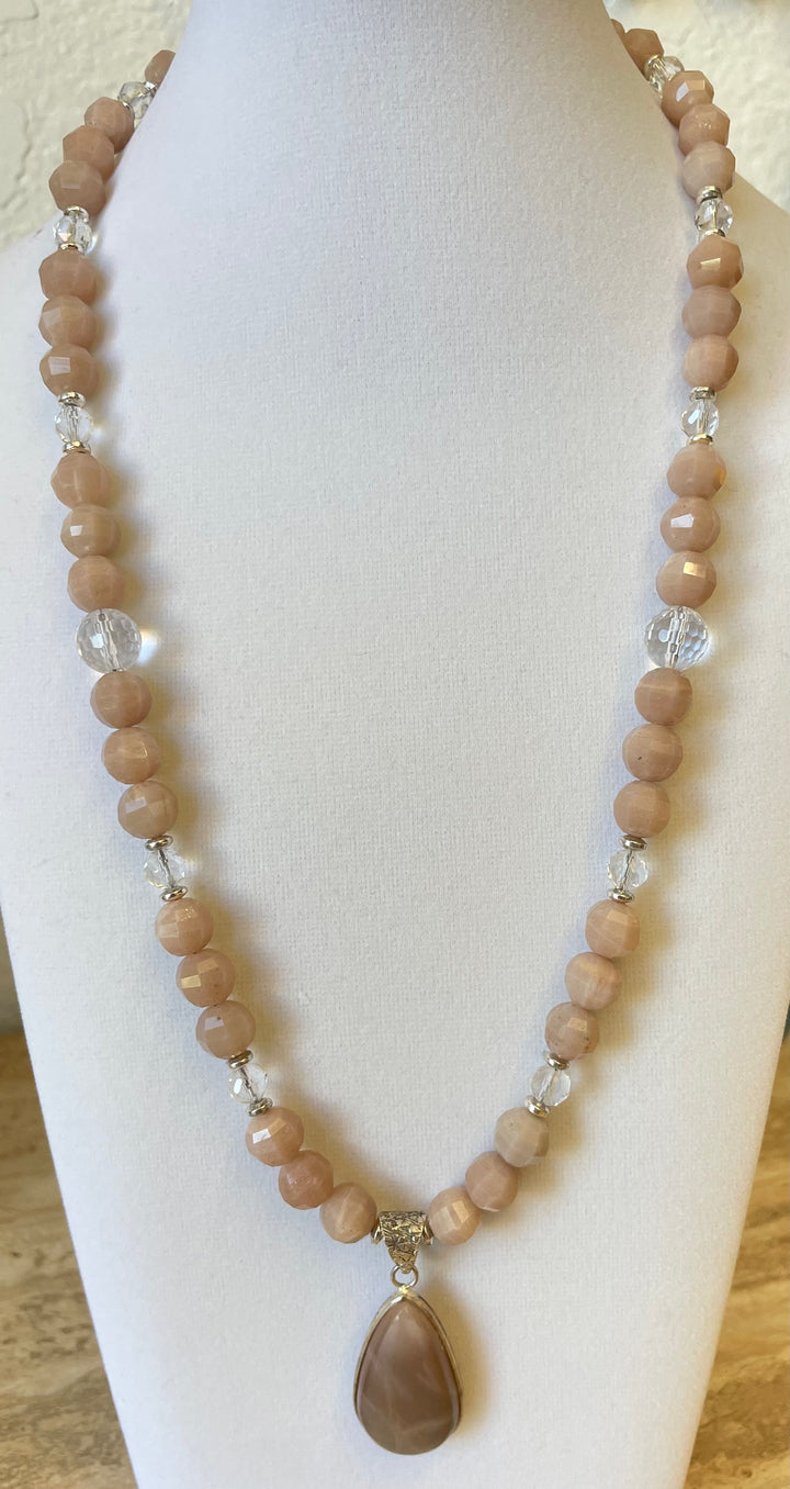 Peach Moonstone Necklace made by Tara Kaur