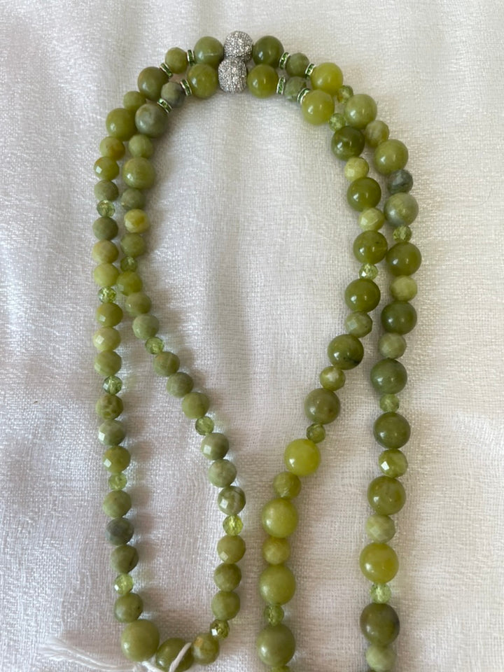 Peridot Mala made by Tara Kaur