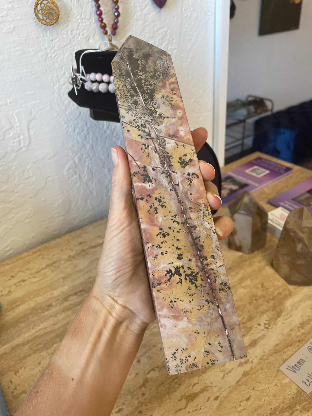 Pink Dendritic Jasper Tower