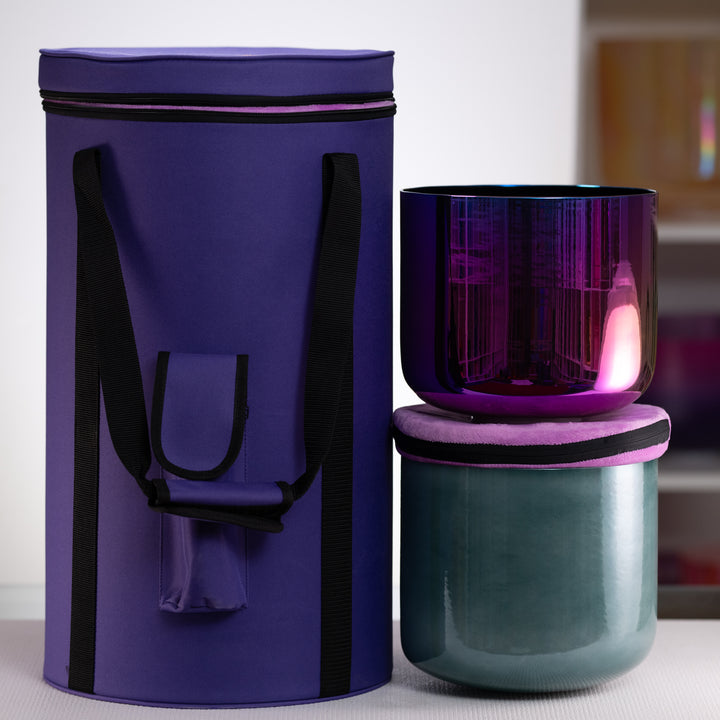 Purple two layer singing bowl bag from Sacred Singing Bowls