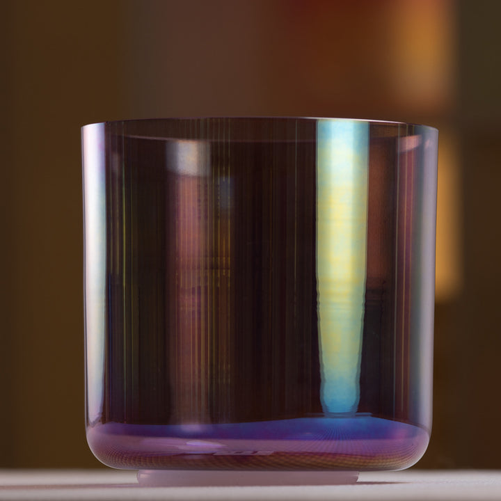 Purple singing bowl for meditation