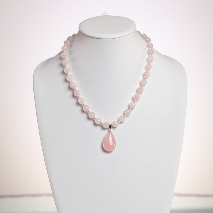 Rose Quartz Necklace made by Tara Kaur