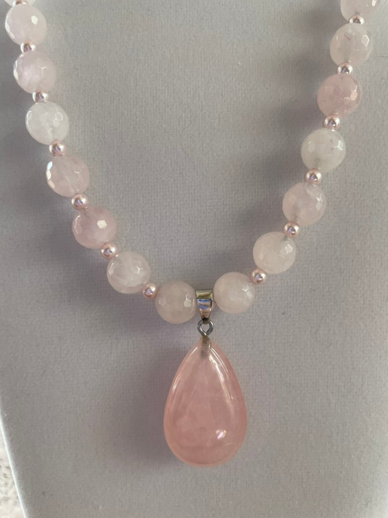 Rose Quartz crystal necklace