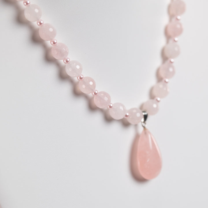 Rose Quartz Necklace made by Tara Kaur
