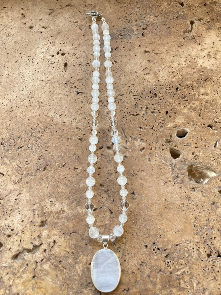 Selenite necklace